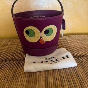 Coach Purple Owl Design Bucket Bag, Halloween, Trick or Treat